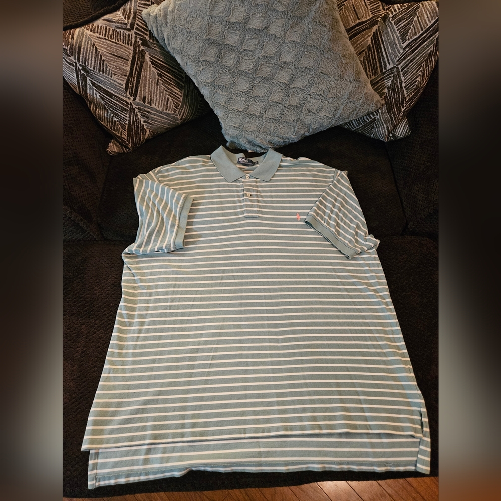 Ralph Lauren Mint Green and White Polo Shirt